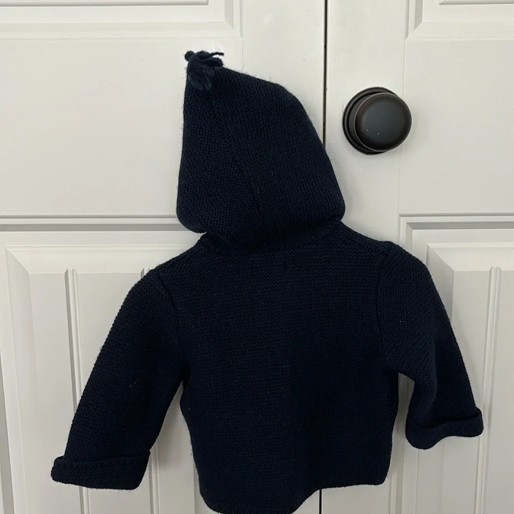 Foque Baby Boy’s Navy Blue Knitted Wool Blend Coat